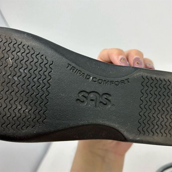 SAS Women's Twin Slip-On Loafers Black Leather Casual Comfort Size 9 Narrow - Picture 10 of 15